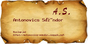 Antonovics Sándor névjegykártya